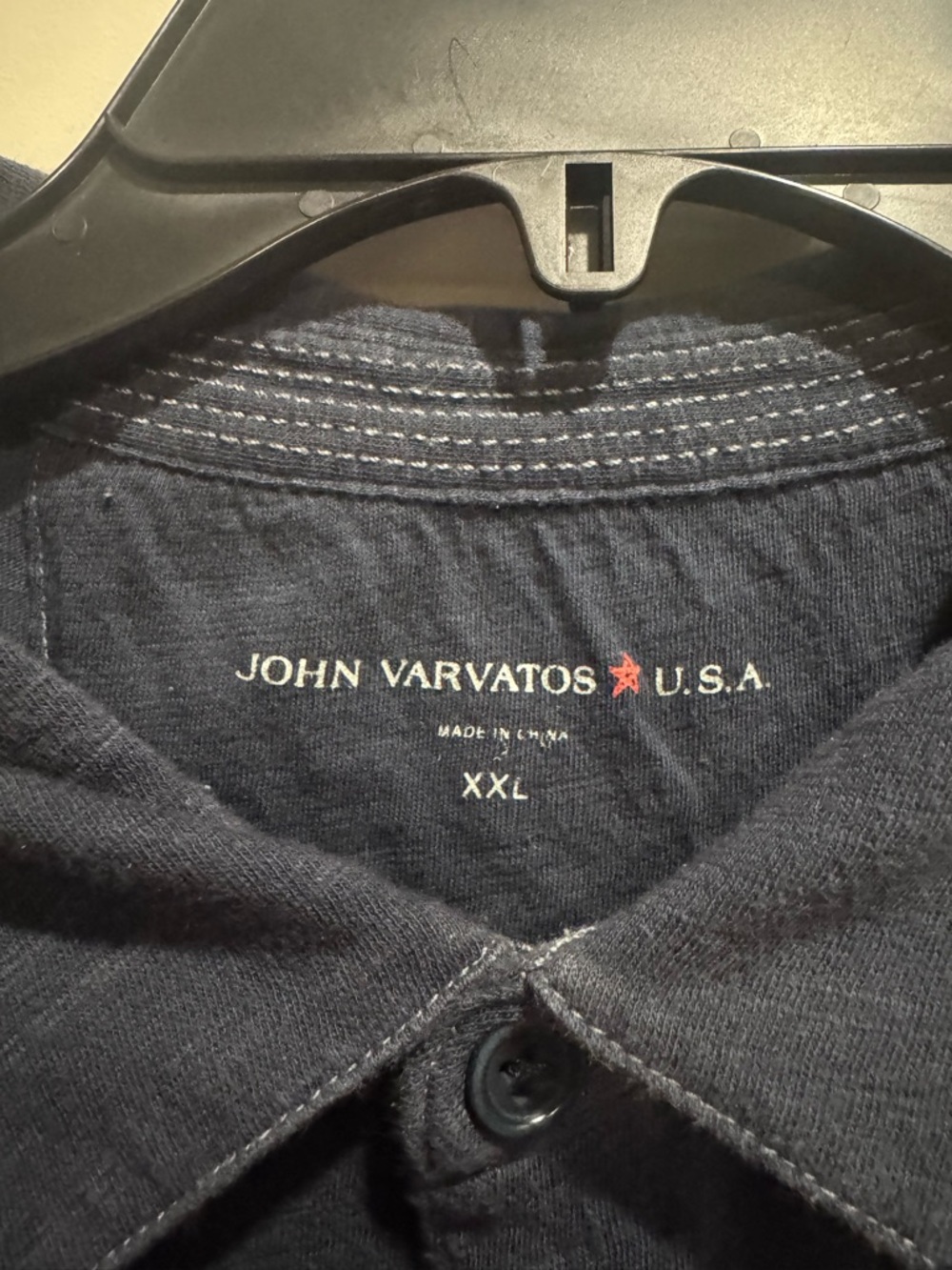 John Varvatos Polo Dark Navy Collar Button Shirt